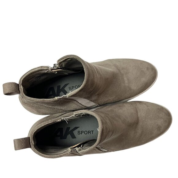 Anne Klein AK Sport Carsen Hidden Wedge Sneakers Size 10 High Top Faux Suede Zip - Picture 6 of 10